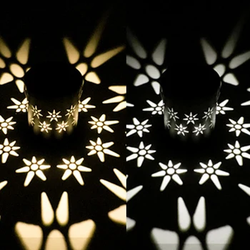 

Waterproof Projection Lamp Wrought Iron Solar Lamp Creative Hollow Hand Lamp Night Light Home Decoration