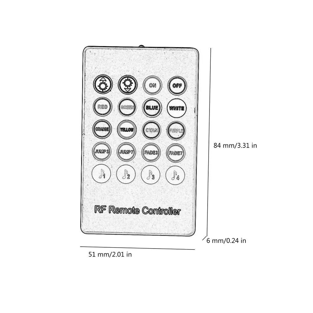 ICOCO светодиодный RGB музыкальный контроллер 20 ключей RF пульт дистанционного управления звуком Сенсор контроллер для RGB Светодиодные ленты светильник гибкий