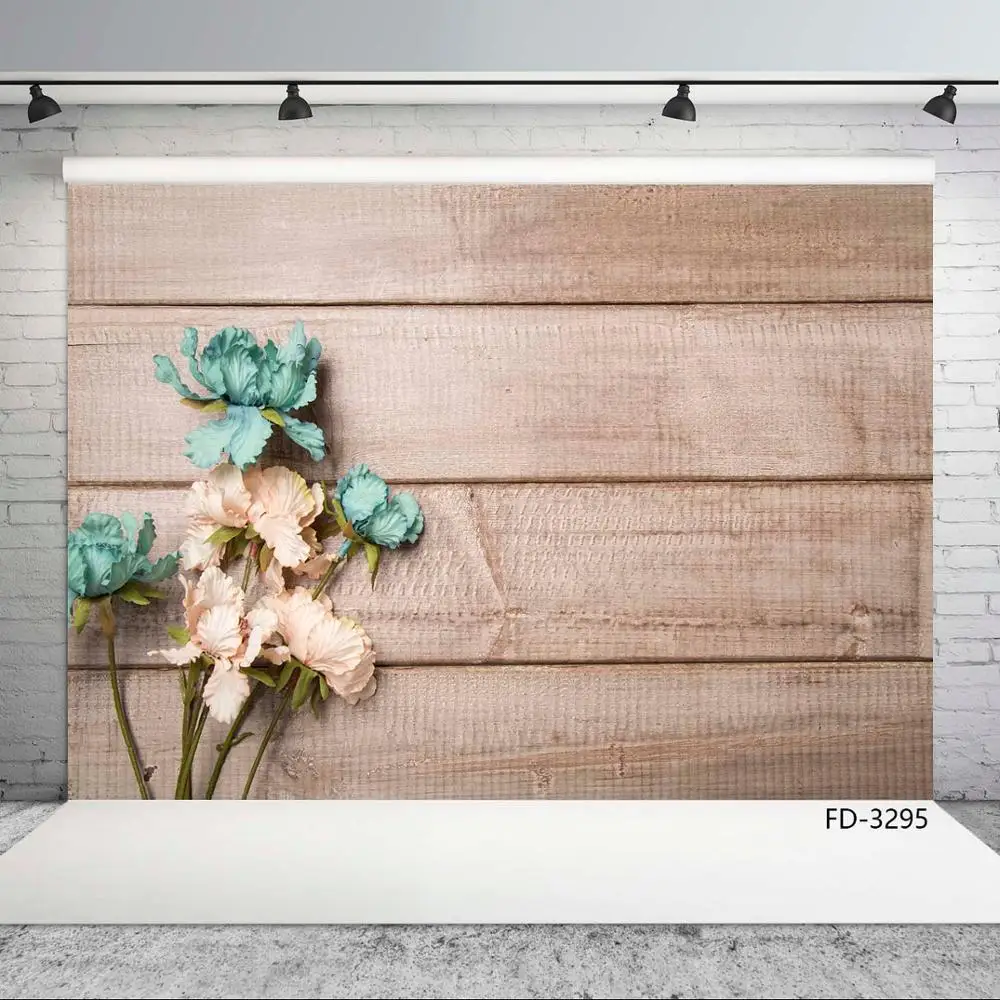 Vintage Flower Wood Board Photography Background Decor For Baby Shower Child Toy Food Portrait Planks Backdrop Photo Studio Prop |