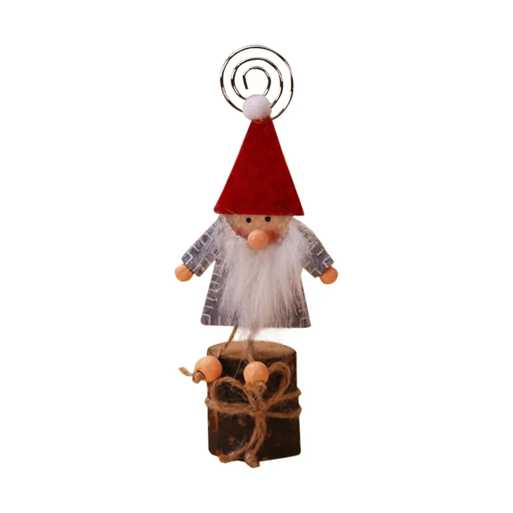 C NEW Christmas Decorations Business Card Holder Creative Wood Forest Man's Note Clip#jink - Цвет: C