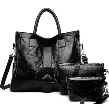 Women Handbag Fashion Mother Bag New 3 Pcs/set Female Bags Simple Large-capacity Retro Shoulder Bag Women's Handbags