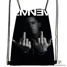 Заказной Эминем походная сумка на шнурке для мужчин и женщин милый рюкзак для детей(черная спинка) 31x40 см#180531-01-15