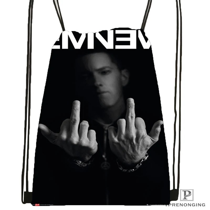 

Custom Eminem Drawstring Backpack Bag for Man Woman Cute Daypack Kids Satchel (Black Back) 31x40cm#180531-01-15