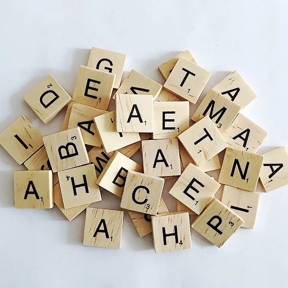 100 шт./компл. деревянные плитки Scrabble буквы алфавита ремесла Обучающие Детские игрушки ясный экран печатные буквы и цифры игрушки подарок