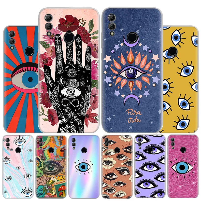 Evil Eye Gold Foil Cover Phone Case For Huawei Y5 Y6 Y7 Y9S P Smart Z 2019 Honor 10 Lite 9 20 9X 8S 8X 8A Pro 7A 7X Coque |