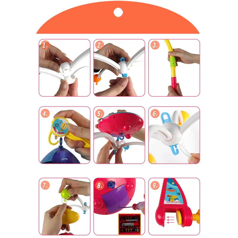 Baby Crib Toy 0-12 Months For Newborn Mobile Musical Box Bed Bell With Animal Rattles Early Learning Kids Educational Toys
