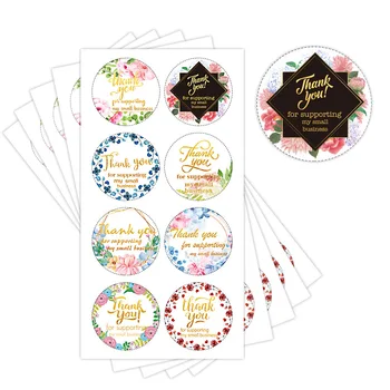 

Multiple New 1.5 Inch Gold Foil Flower Thank You Stickers Seal Labels 160pcs/20 Sheets for Store Handmade Gift Packaging Decor