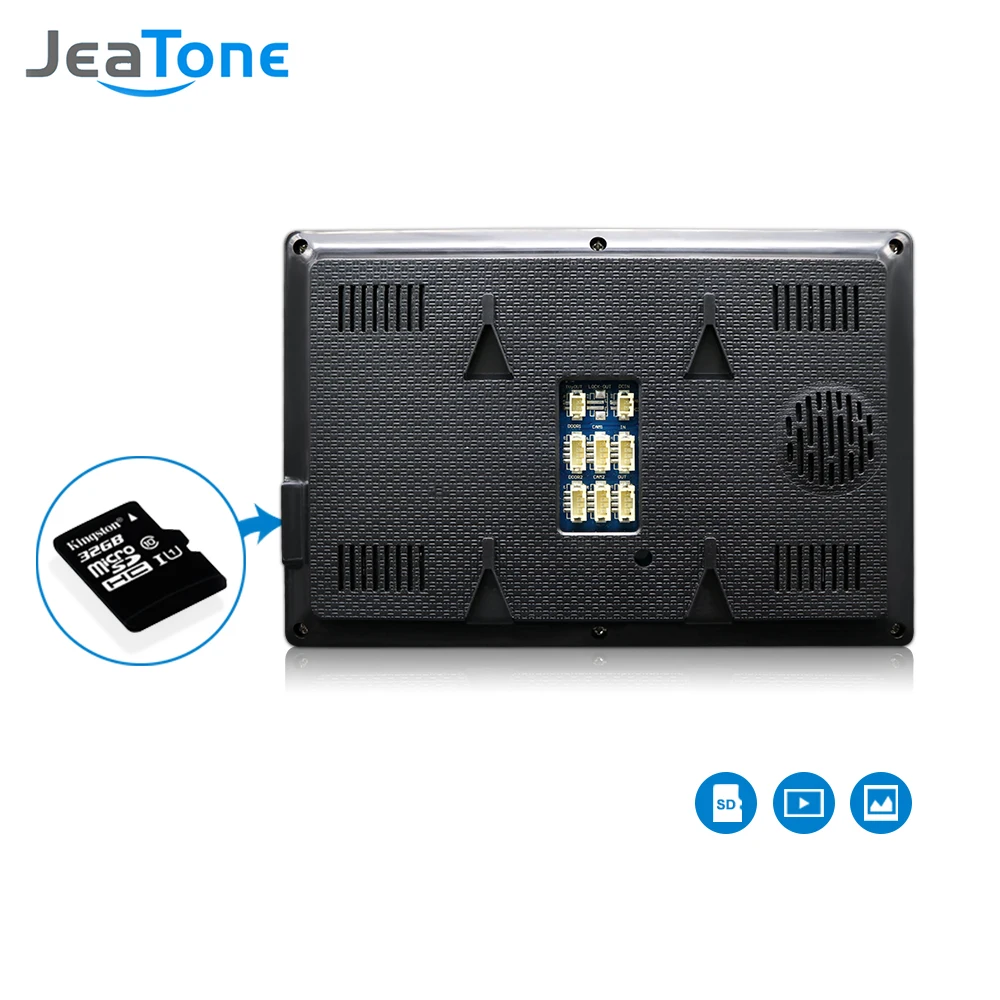JeaTone 7 проводное видеопереговорное устройство с сенсорным экраном, непромокаемые двери, телефон, домашняя система безопасности, 1 камера, 2 монитора