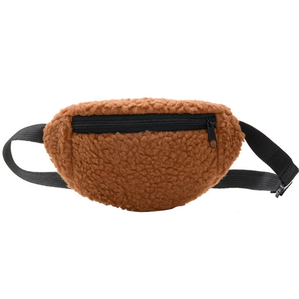 Children's Fashion Trend Solid Color Cute Pattern Wool waist Bag Pocket elegant ladies original waist bag exquisite girls#X21024