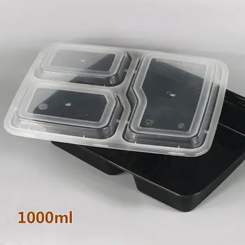 

10 Meal Prep Containers Plastic Food Storage Reusable 3 Compartment Lunch Box& Eco-friendly With Lid Microwavable Lunch boxes
