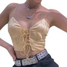 

Women Floral Print Crop Top Thin Suspenders Sleeveless Front Strap Sexy Vest Highlights The Figure