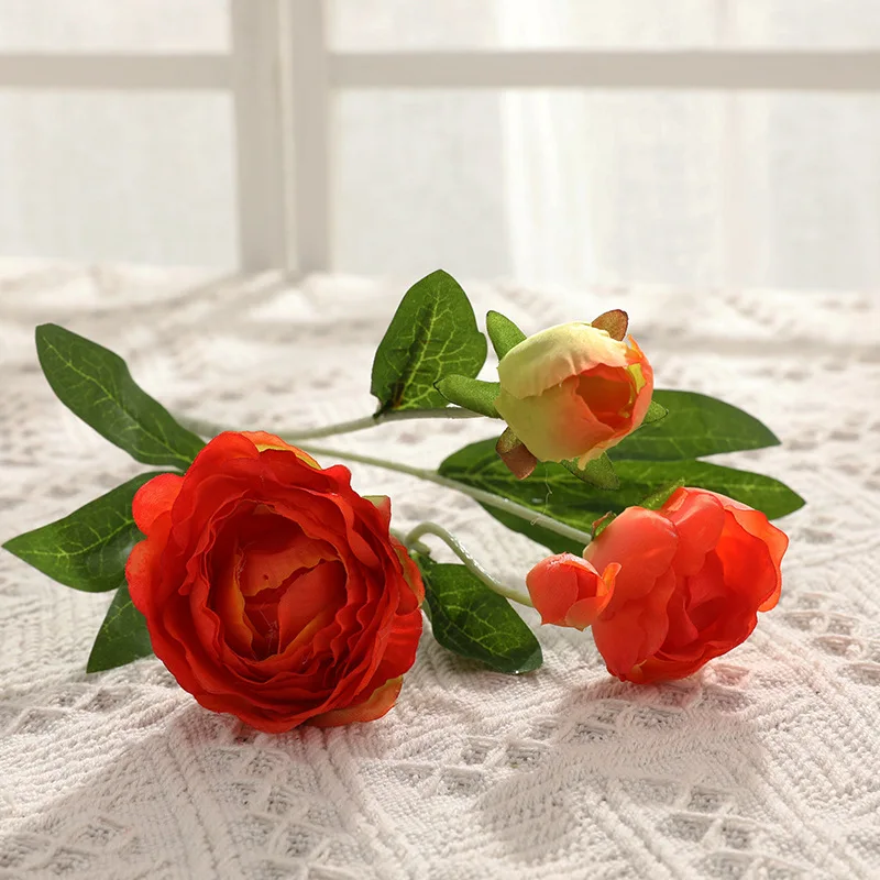 4PCs Silk Peony Bouquet Home Decoration Accessories Wedding Party Scrapbook Fake Plants Diy Pompons Artificial Roses Flowers