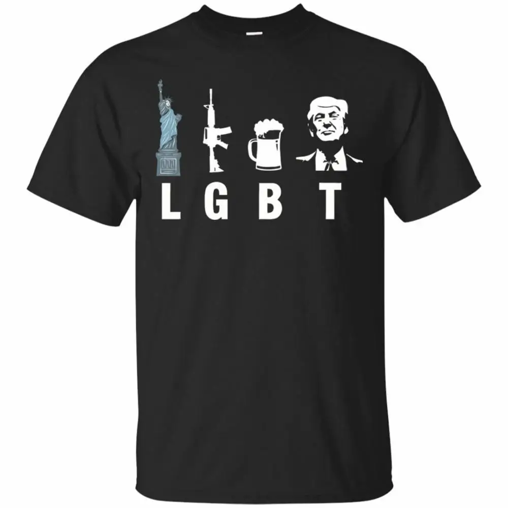 Liberty guns Beer Trump support футболки Смешные пародия Lg bt Футболка мужская черная 2019 Летняя