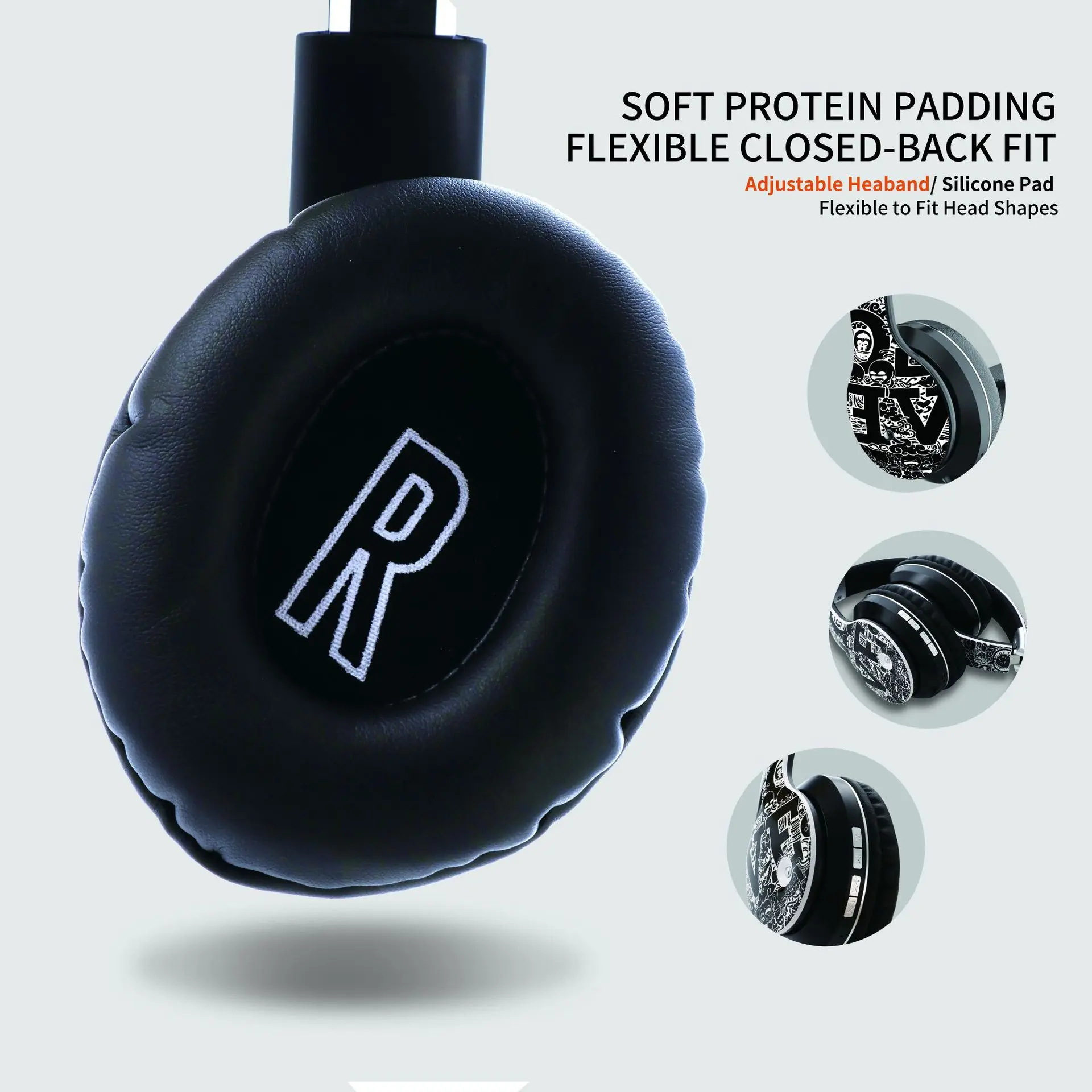 New Head Wireless Bluetooth Sports Headphone Portable Foldable HD Mic Music Subwoofer Call Headphone Supports TF Card