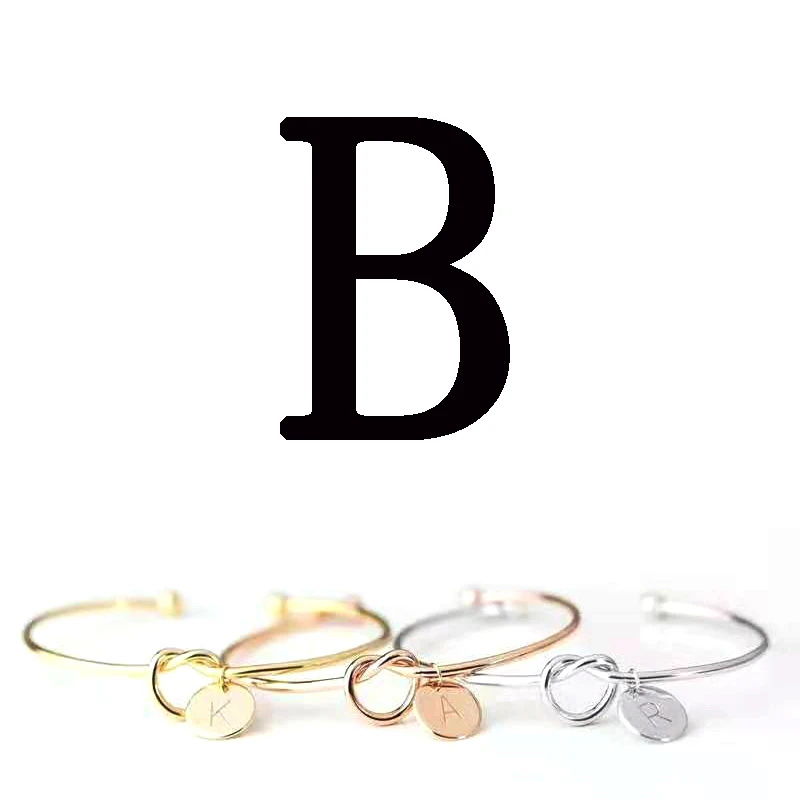 Индивидуальный выбор, золото, розовое золото, серебро, 26, очаровательный браслет с буквой, браслет для женщин, мужчин, влюбленных, инициалы, пара браслетов - Окраска металла: Bracelet-B