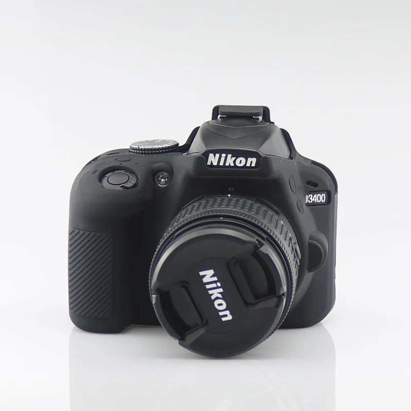 Высококачественный силиконовый чехол-сумка для камеры Nikon D3400 Dsrl камера в 4 цветах - Цвет: Black