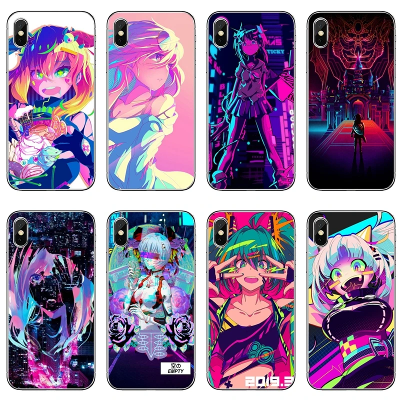 Чехол для телефона с аниме Neon Oni Girl Samsung Galaxy M30 A70 A60 A50 A40 A30 A10 A9 A8 A6 J8 J4 J6 Prime Plus 2018 |