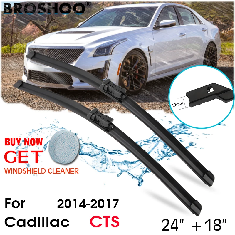 

Car Wiper Blade Front Window Windscreen Windshield Wipers Blades Push Button Auto Accessories For Cadillac CTS 24"+18" 2014-2017