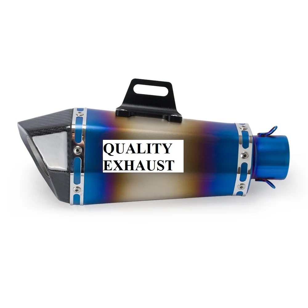 1.5-2"Inlet Motor Exhaust Carbon Fiber Muffler with Removable DB Killer for Street or Sport Dirt Bike and Scooters