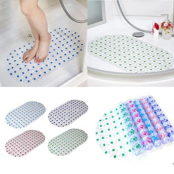 

Colorful Bathroom Bath Mat Large Strong Suction Anti Non Slip Resistant Vinyl Rubber Bath Shower Mat colorful Dots PVC Pad 2020