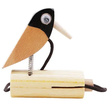 

Natural Wooden Toy Traditional Bird Rattles Clappers Castanets Early Musical Education Instrument For Children Kids Over 3 Years
