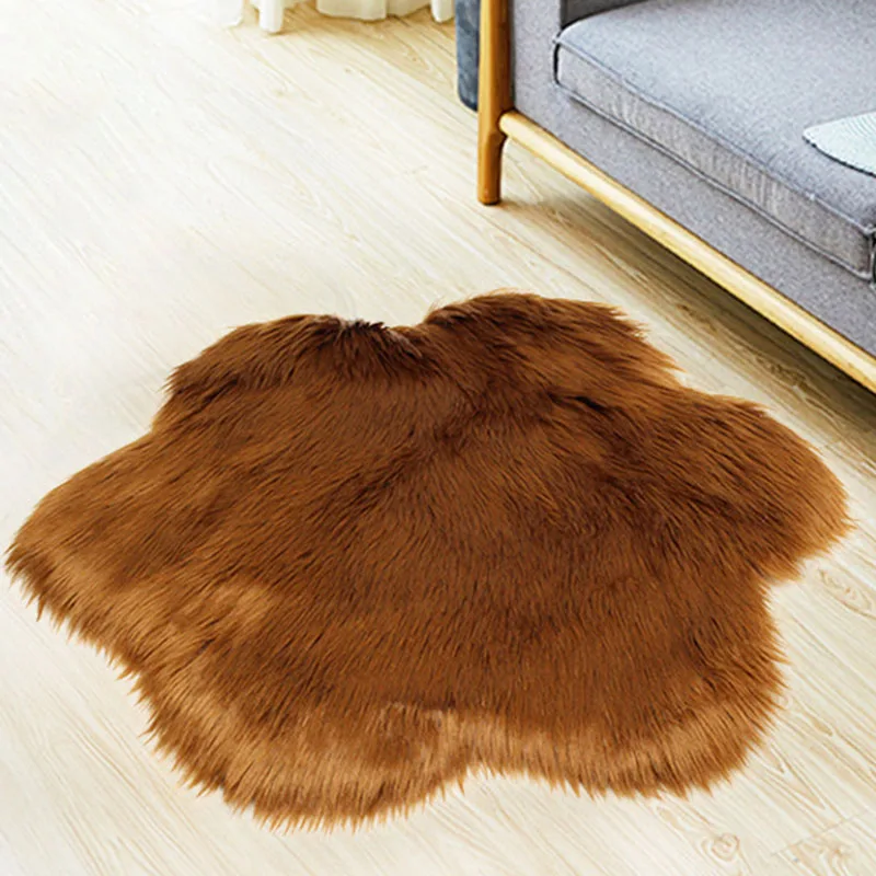 B Type Brown 60cm Круглое одеяло диван коврик спальня мягкая пушистая шерсть искусственный мех овчины стулья подушки сиденья мохнатые гостиная - Цвет: B Type Brown 60cm