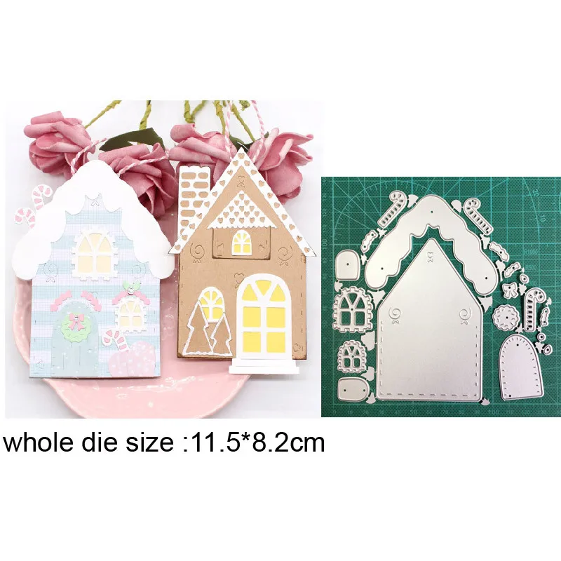 Christmas House Cutting Dies Stencil DIY Scrapbooking Embossing Paper Card Decor 