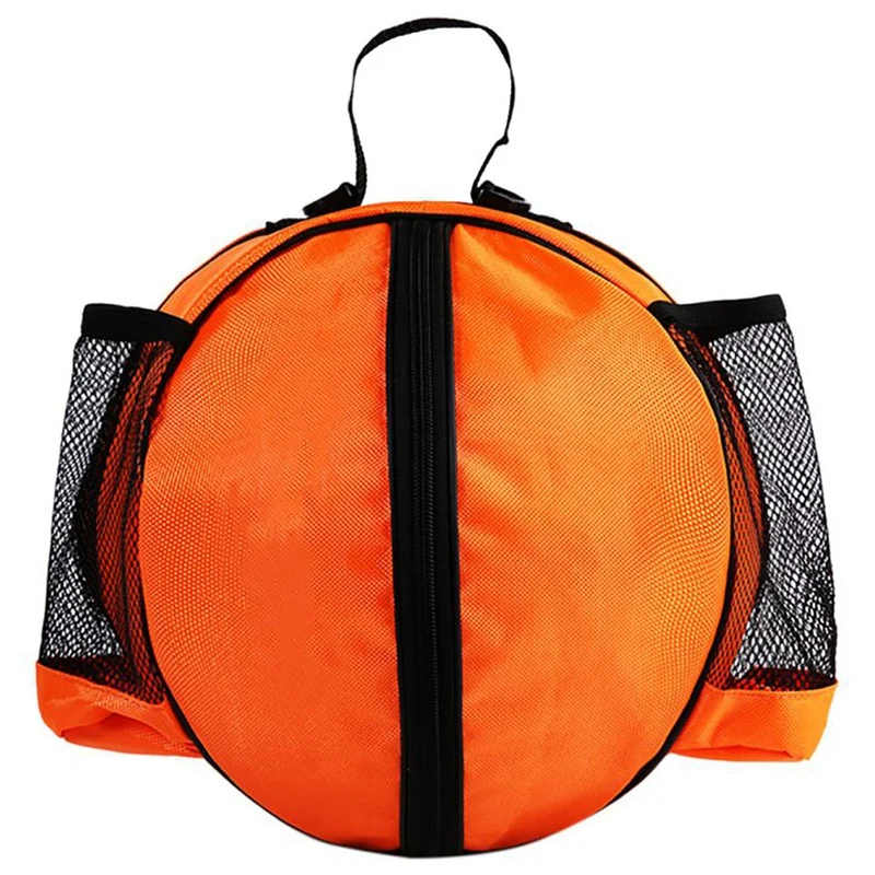 Orange and black Круглая форма мяч мешок баскетбол волейбол футбол рюкзак Регулируемый плечевой ремень сумки для хранения - Цвет: Orange and black