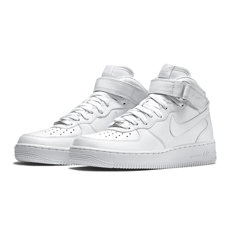 Nike Air Force 1 AF1 Мужская и женская обувь для скейтбординга спортивные износостойкие модные высокие уличные кроссовки белые 315123-111