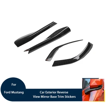 

Car Exterior Reverse View Mirror Base Trim Stickers Fit For Ford Mustang 2015+ Carbon Fiber ABS Decorative Styling Accessories