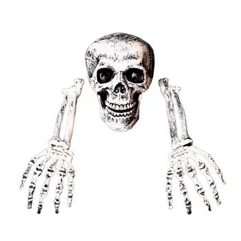 

Halloween Scary Horror Skeleton Skull Head Hand Bones Lifelike Decoration Props E7CB