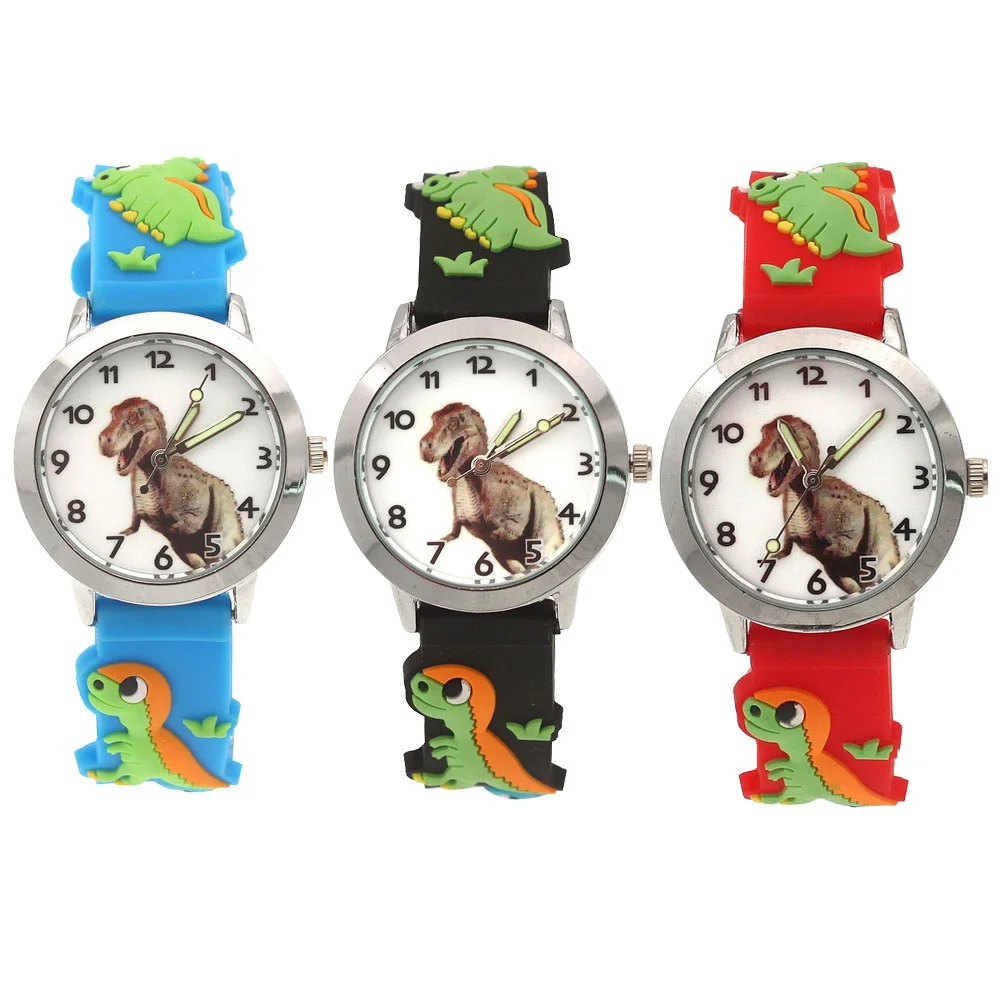 Casual Kids Watches Children Watch Dinosaur Dial Kids 3D Child Boy Girls Silicone Quartz Wristwatch Kid Watch Gifts 4