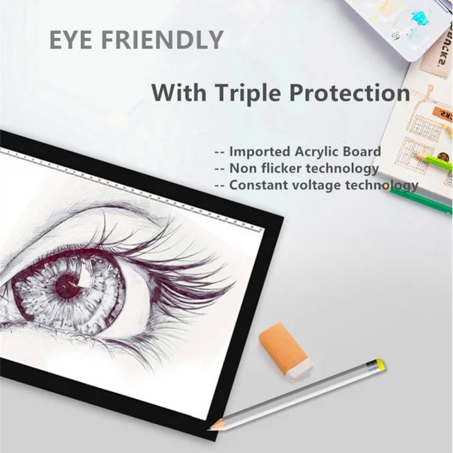 LED Light Drawing Tablet Children A4 Magic Pad Sketch Sign Mirror Copy Tablet Digital Dimming Air Flow Tracing Board for Kid 5
