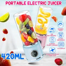 420 мл светодиодный дисплей USB перезаряжаемая портативная электрическая соковыжималка для овощей и фруктов бутылка смузи чайник Соковыжималка машина power Bank