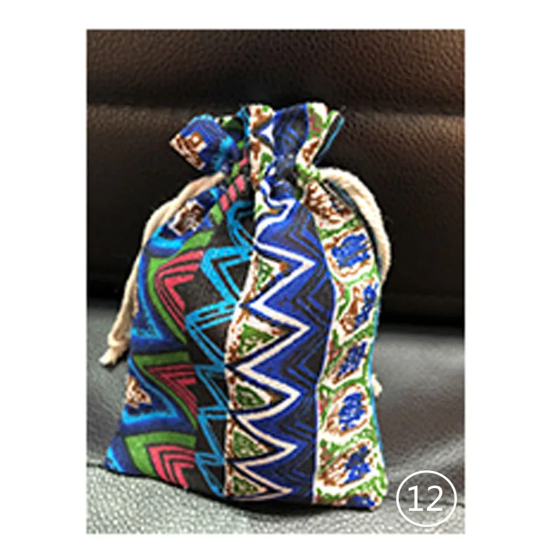 100 шт хлопковые сумки для Подарочная ткань сумки на шнурке печать многоцветная винтажная Мешковина Подарочная сумка для свадебной вечеринки Джутовая сумка - Цвет: 12