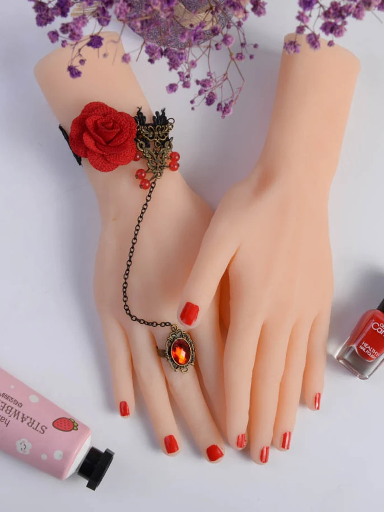 Женский силиконовый манекен кольцо для показа рук женский ручной дизайн ногтей