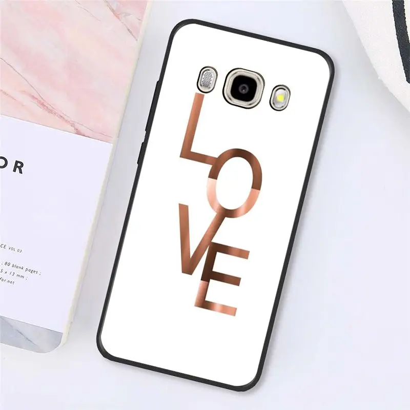 Love Heart Gold Rose Marble Stripes