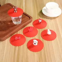 Горячая Распродажа силиконовых чашек умелое производство прозрачных красных вишневых силиконовых чашек термостойкие пылезащитные Мультяшные крышки