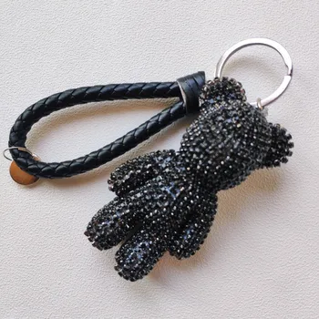 

Leather Weave Rope Bomgom Popobe Gloomy Bear Keychain Key Chain Ring Holder Charm Bag Pendant Keyring For Handbag Bag Pendant
