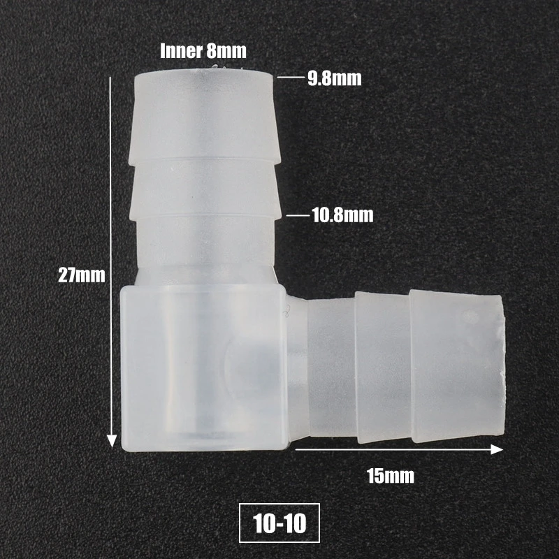 10-10 Elbow NuoNuoWell, 5 шт., 4 мм-20 мм, ПП, одинаковый диаметр, 90 градусов, локоть, соединители для аквариума, аэратор, фитинги, воздушный насос, пагода, шланговые соединения - Цвет: 10-10 Elbow