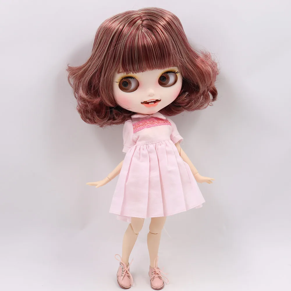 Ледяной обнаженный Blyth кукла No. BL12532/3227 бордовая смесь светлые волосы резные губы открытый рот матовые индивидуальные лица соединение тела 1/6 bjd