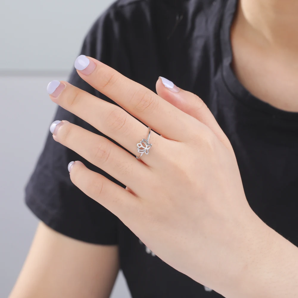 Skyrim Edelstahl Lotusblume Ringe für Frauen Vintage Fingerring Schmuck Weibliche Hochzeit Verlobungsgeschenk Großhandel 2026 – Detail 8
