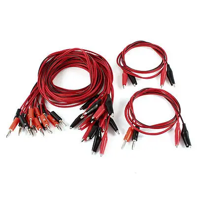 

10 Pcs 4mm Banana Plug to Alligator Clip Terminal Test Leads 3Ft for Multimeter