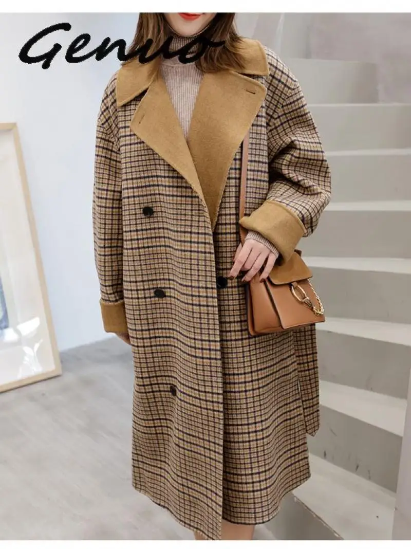 Женское шерстяное пальто с длинным рукавом в европейском стиле|Пальто| |