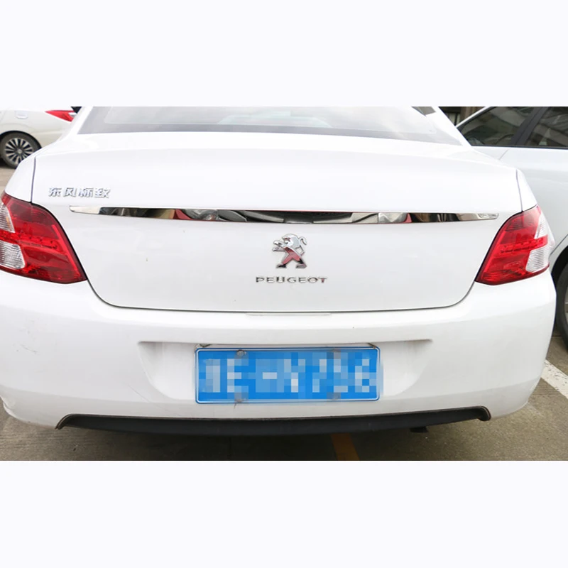 For Peugeot 301 tailgate moulding rear moulding new logo 301 retrofitting special trunk stainless steel trim strip