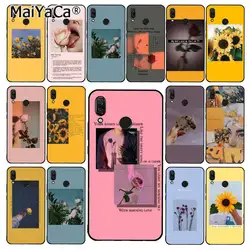 MaiYaCa большое эстетическое искусство розовый жёлтый Подсолнух Роза PhoneCase для Xiaomi Redmi4X 6A S2 Go Redmi5 5Plus Note4 Note5 7 Note6Pro