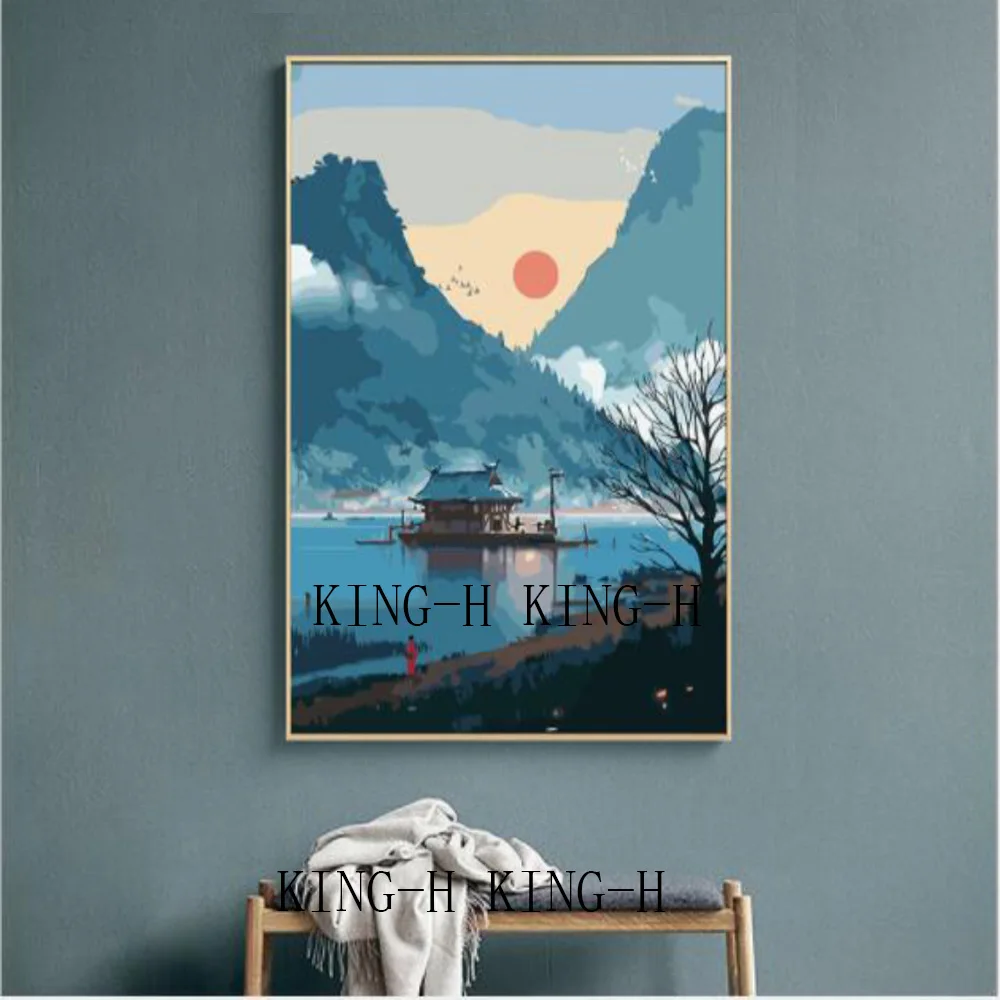 Японское крепление Fuji пейзаж акриловая масляная живопись ручная работа картина