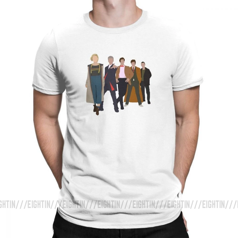 Doctor Who All Five Modern Doctors T-Shirts New Costume Male Cool New Design T Shirts Short Sleeved Tees Pure Cotton Plus Size