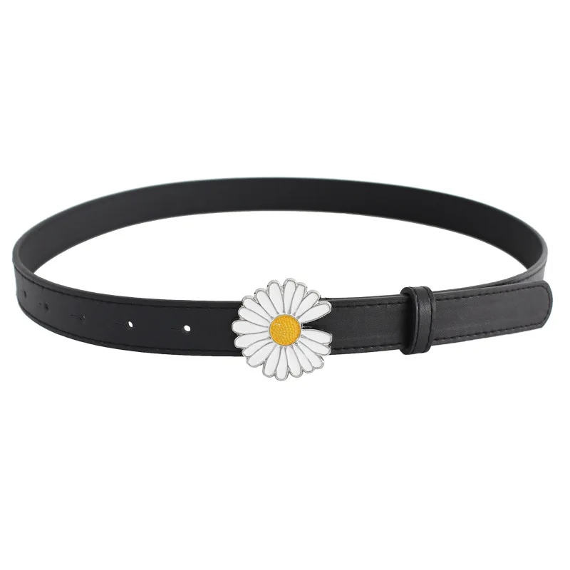 

Daisy Belt Women Ins Pu Belts For Women New Thin Waistband Fashion Female 2020 For Jeans Alloy Buckle Leisure Dress Women Belt