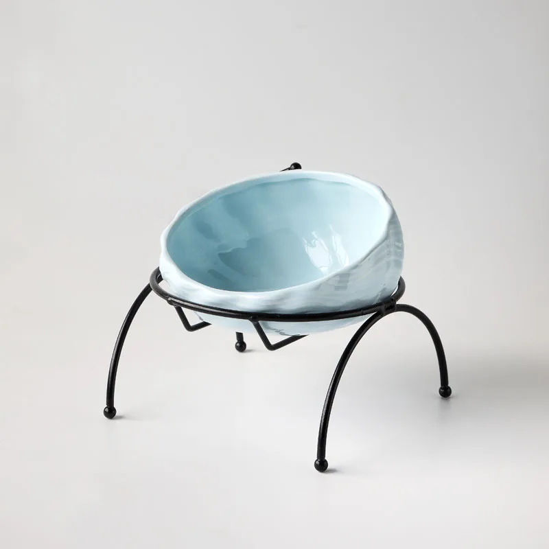 Light blue Noblepet 15 градусов Регулируемый Керамический миска для кошки с кронштейном защита шейного щенка еда подачи воды для кошек блюдо 6 цветов - Цвет: Light blue